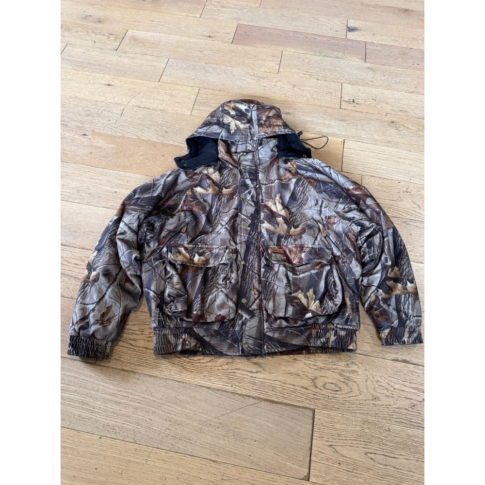 Woolrich Outdoor Guide Collection Camo Jacket Full Zip‎ Hooded Hunting Coat
